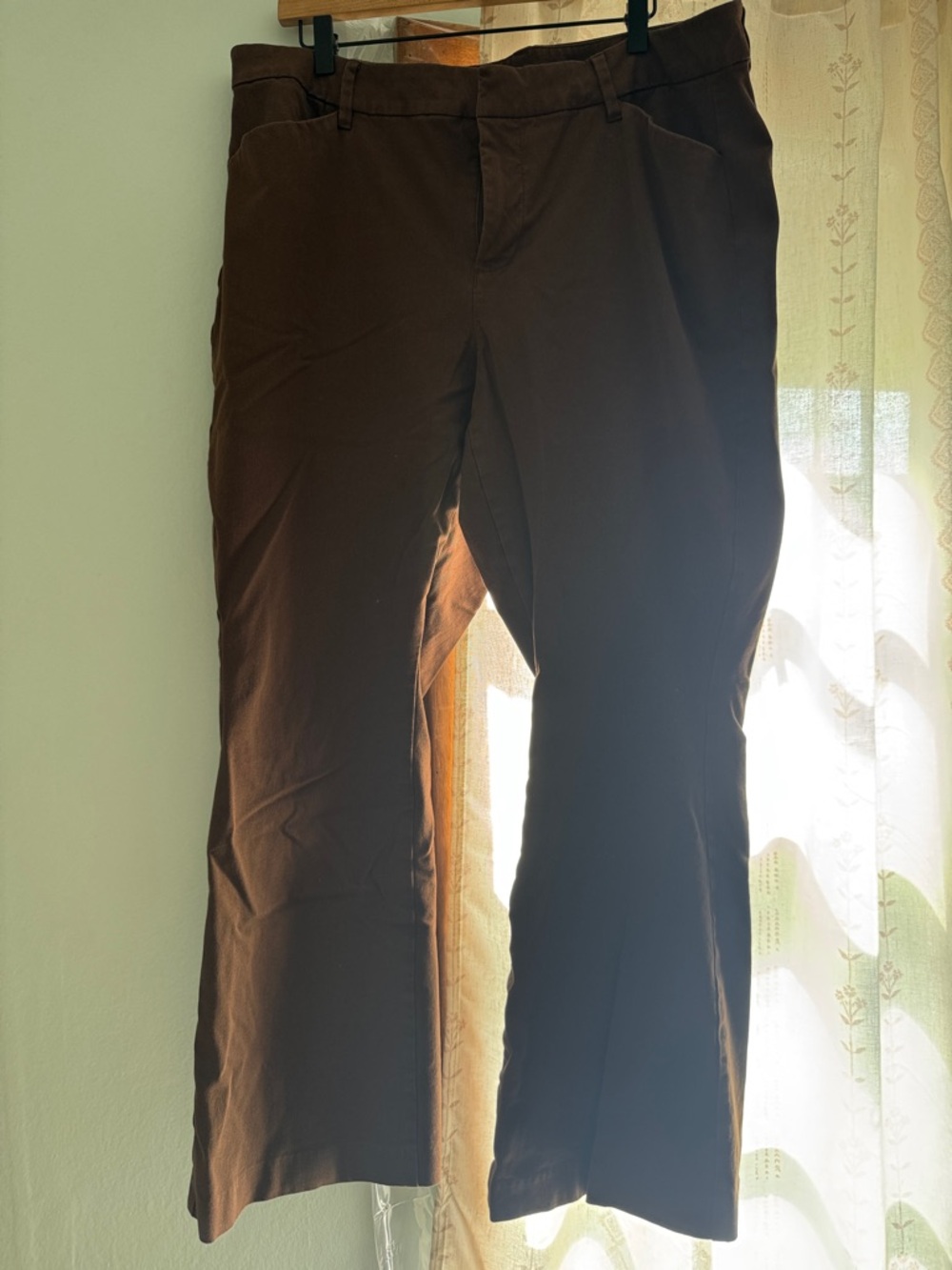 Old Navy Womens 20 Pixie Flare High Rise  Chino Pants Stretch Brown